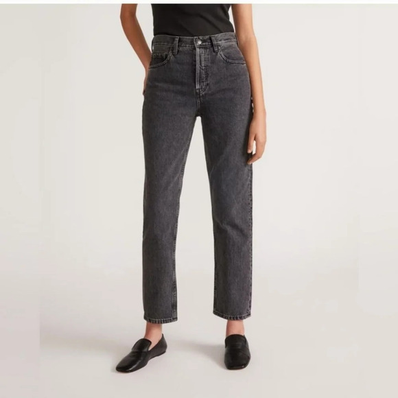 Everlane The Cheeky Jean Black High Rise Cropped Straight Leg Size 29 - Picture 1 of 10